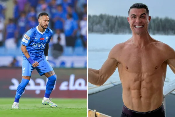 Imagem colorida de jogadores Neymar e Cristiano Ronaldo - Metrópoles