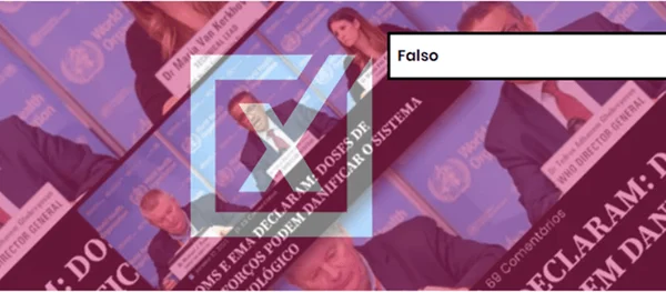 Print de postagem com etiqueta indicando que o conteúdo é falso