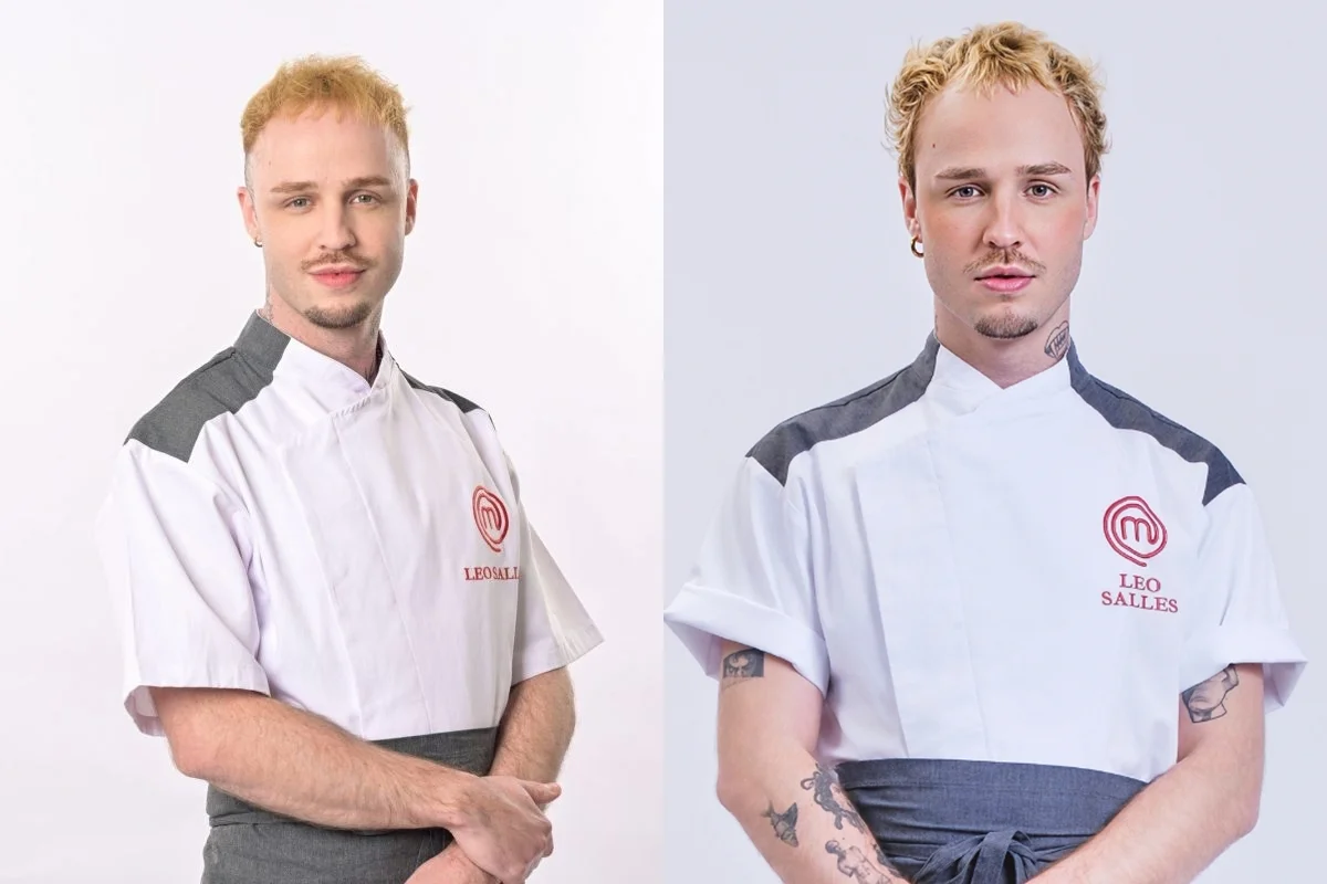 Léo Salles: vencedor do MasterChef Confeitaria, em 2025. Chef confeiteiro e consultor, participa agora da disputa entre profissionais. Léo Salles: vencedor do MasterChef Confeitaria, em 2025. Chef confeiteiro e consultor, participa agora da disputa entre profissionais.