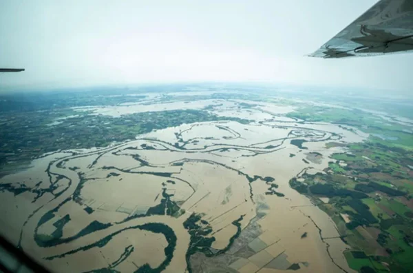 Imagem aérea de inundação no Rio Grande do Sul - Metrópoles