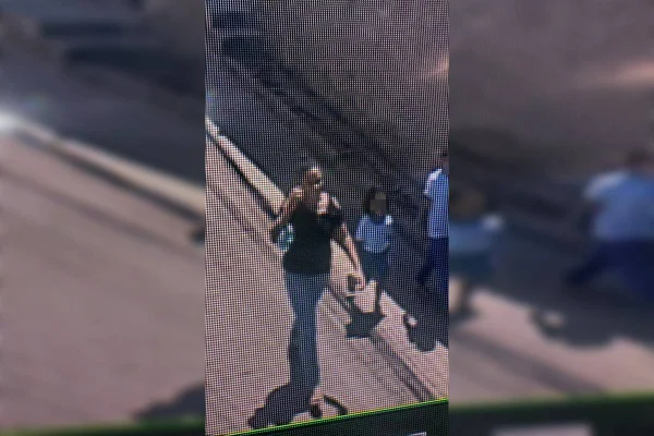 Foto colorida de mulher levando crianças