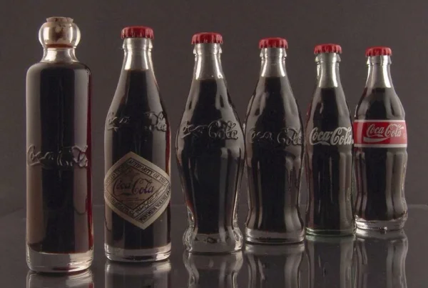 história das garrafas de Coca Cola