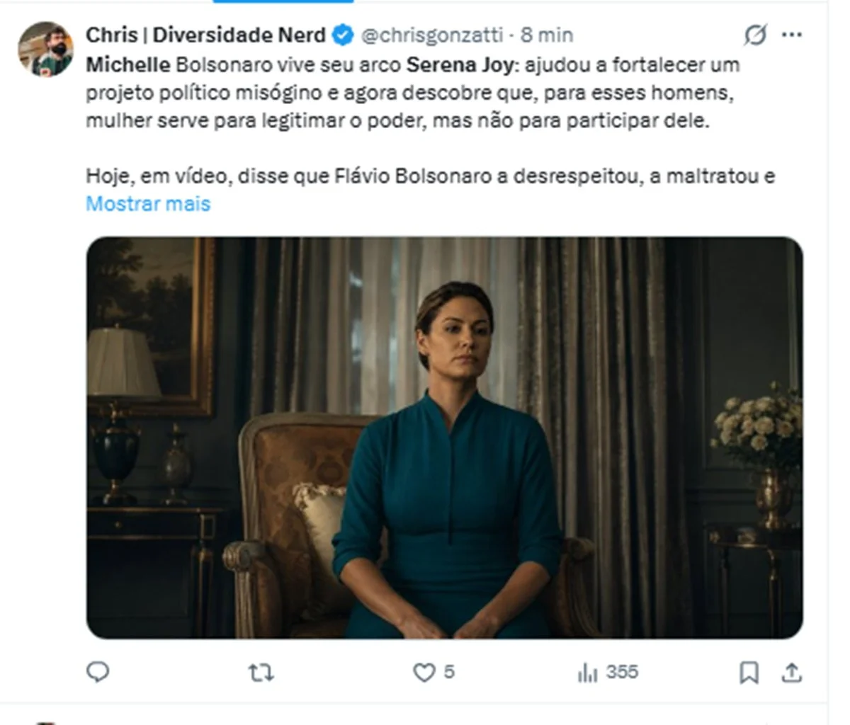 Por que Michelle Bolsonaro está sendo comparada a Serena Joy, de O Conto da Aia? - imagem 5 Por que Michelle Bolsonaro está sendo comparada a Serena Joy, de O Conto da Aia? - imagem 5