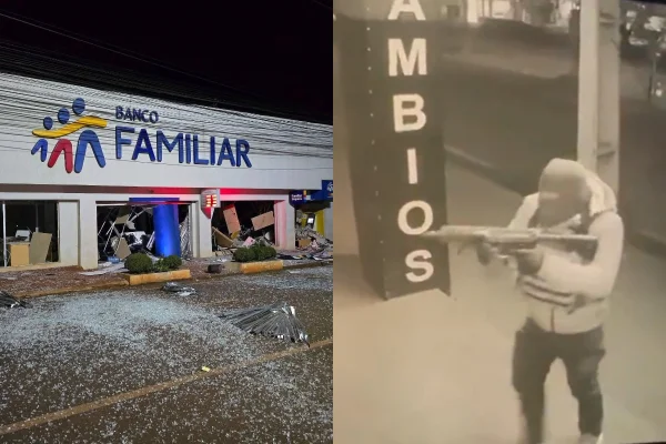 Imagem colorida, Mega-assalto com 20 criminosos deixa 4 bancos destruídos no Paraguai - Metrópoles