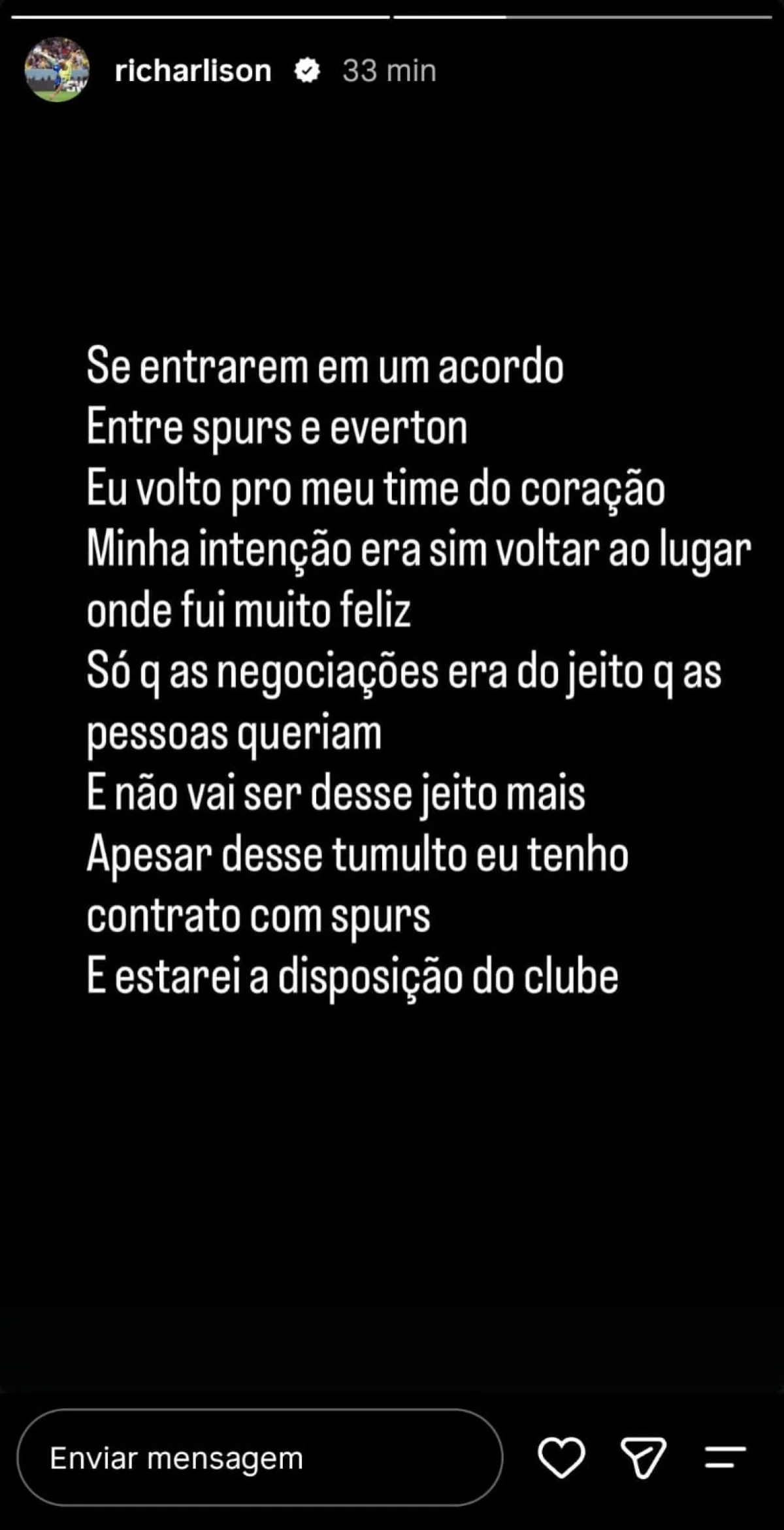 Richarlison se pronuncia sobre possível transferência para o Everton - imagem 2 Richarlison se pronuncia sobre possível transferência para o Everton - imagem 2