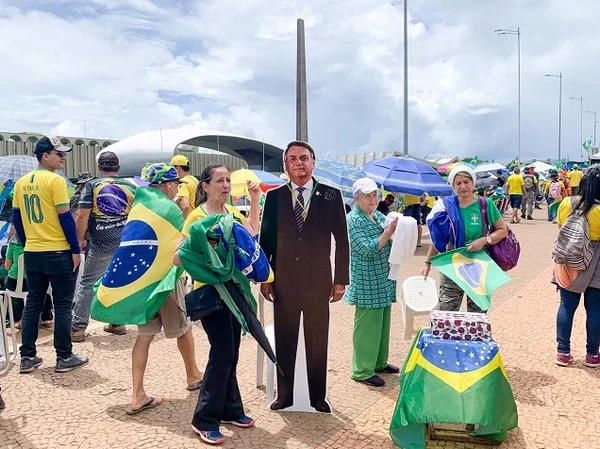 Bolsonaristas durante protesto