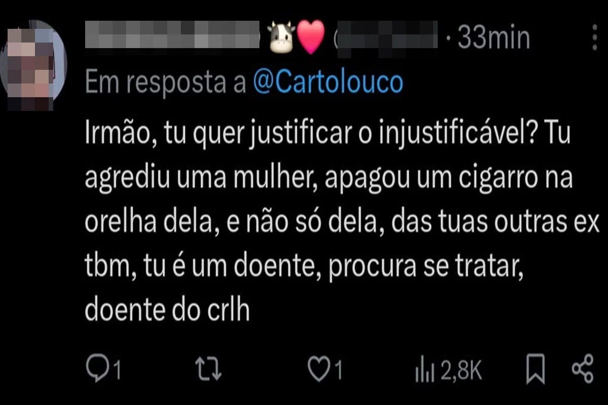 Web reage ao pronunciamento de Cartolouco sobre agressões: "Doente" Web reage ao pronunciamento de Cartolouco sobre agressões: "Doente"