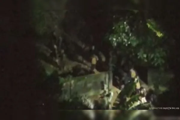 Os faccionados aparecem armados com fuzis, alguns camuflados andando pela mata da Rocinha, na zona sul do Rio de Janeiro