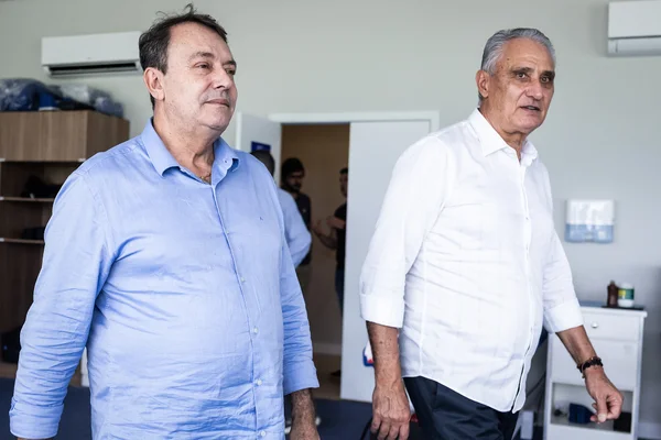 Pedrinho, presidente do Cruzeiro, ao lado do técnico Tite