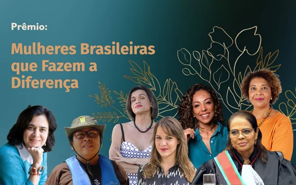 Arte com mulheres e fundo azul escuro
