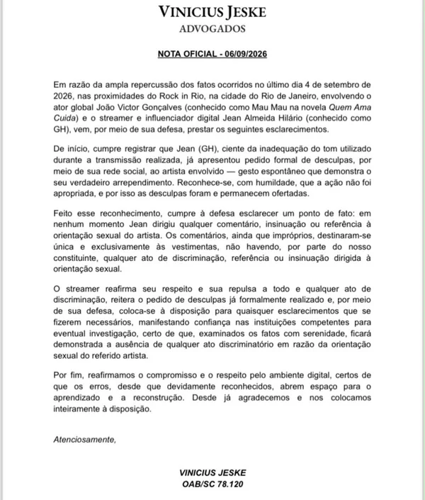 Defesa nega que streamer tenha sido homofóbico com João Victor Guimarães - destaque galeria Defesa nega que streamer tenha sido homofóbico com João Victor Guimarães - destaque galeria
