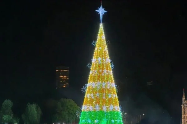 A programação no parque começa no dia 29 de novembro. Com 57 metros de altura, a Árvore de Natal do Ibirapuera é a maior de São Paulo - Metrópoles