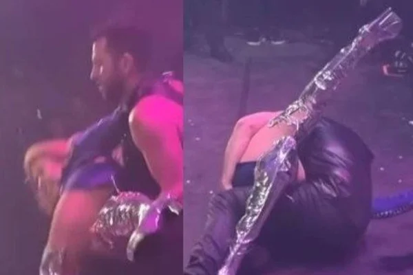Joelma cai no palco ao executar pirueta e continua show no Pará