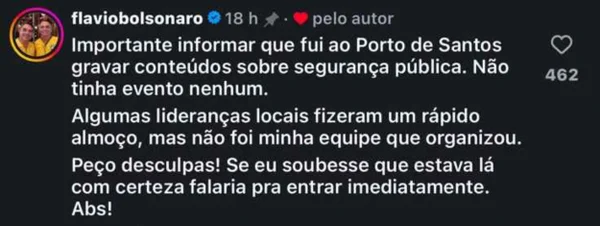 “Gay de Direita” diz que foi barrado, e Flávio Bolsonaro se desculpa - destaque galeria “Gay de Direita” diz que foi barrado, e Flávio Bolsonaro se desculpa - destaque galeria