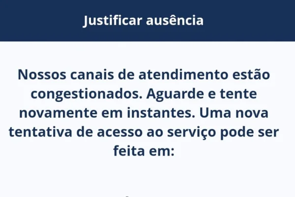 iMAGEM COLORIDA DE AVISO DE INSTABILIDADE EM APP DO TSE - METRÓPOLES