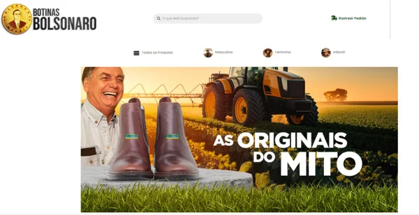 Imagem colorida de site Botinas Bolsonaro - Metrópoles