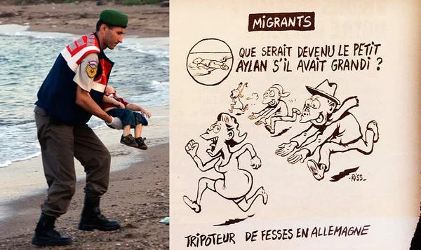 Não somos todos Charlie Hebdo: jornal ironiza garoto sírio que morreu afogado