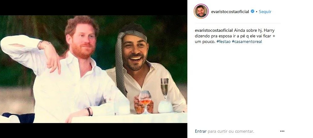 O apresentador postou essa foto da "festa" do casamento real O apresentador postou essa foto da "festa" do casamento real