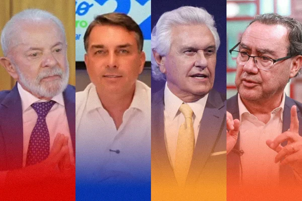 Imagem colorida mostra Lula, Flávio, Caiado e Augusto Cury - Metrópoles