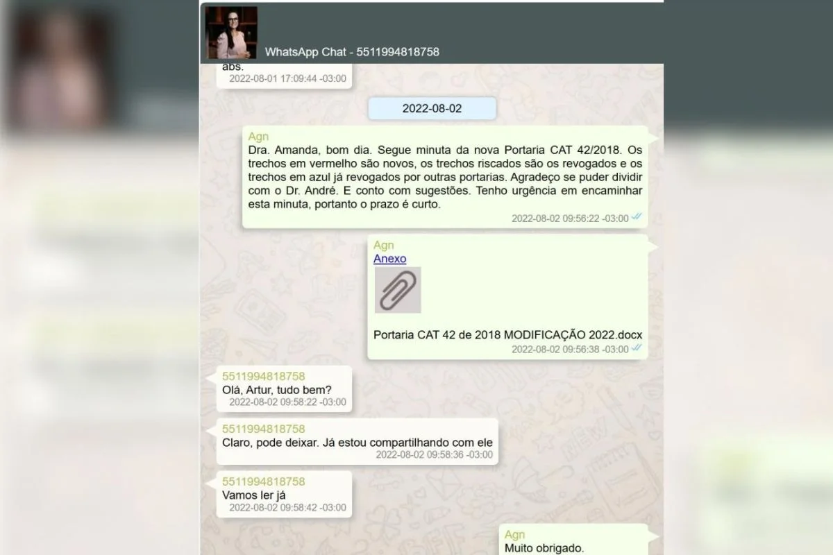 Ex-fiscal da Máfia do ICMS adiantou a advogada mudança em regra tributária - imagem 2 Ex-fiscal da Máfia do ICMS adiantou a advogada mudança em regra tributária - imagem 2