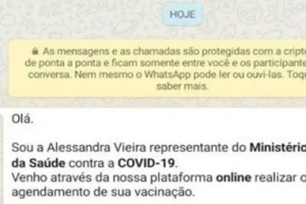 Mensagem no WhatsApp