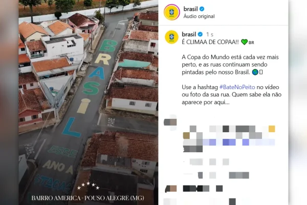 Rua de MG pintada para a Copa viraliza e chega à CBF: “Gratificante”