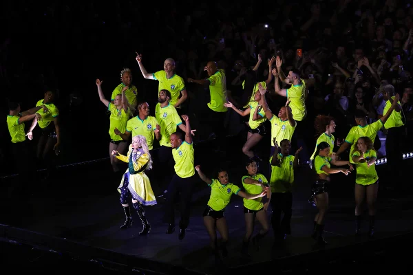 Lady Gaga se apresenta durante um grande show gratuito na Praia de Copacabana em 03 de maio de 2025, no Rio de Janeiro, Brasil