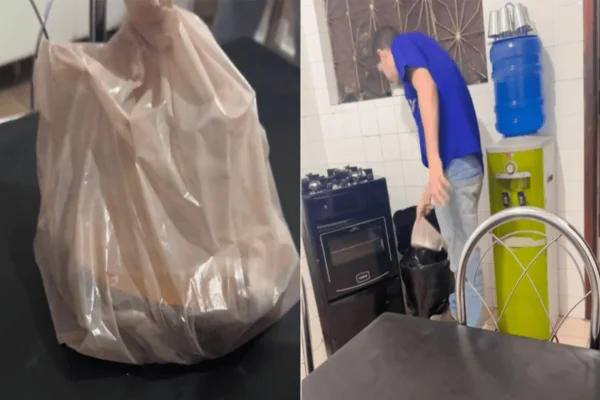 Imagem colorida, Vídeo: solto, homem envia bolo à delegacia, mas policiais jogam fora - Metrópoles