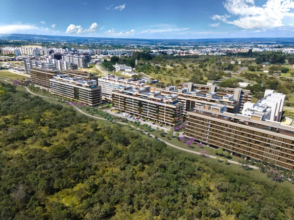 Fotografia colorida mostrando vista aérea de quadra residencial-Metrópoles
