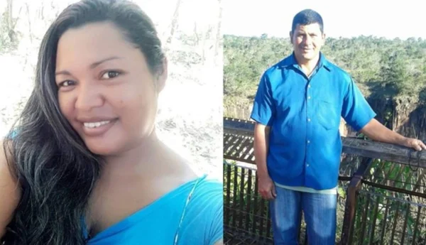 Imagem de vítima de feminicidio e o autor do crime