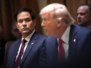 O presidente dos Estados Unidos, Donald Trump, e seu secretário de Estado, Marco Rubio