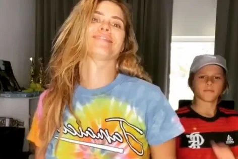 Caroline Dieckmann e filho