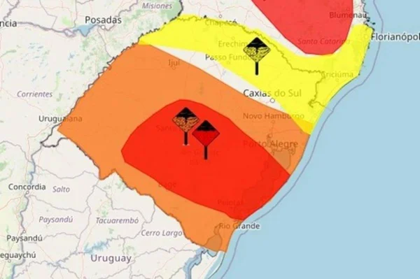 imagem colorida alerta tempestades rs