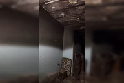 Teto da casa consumido pelo incêndio