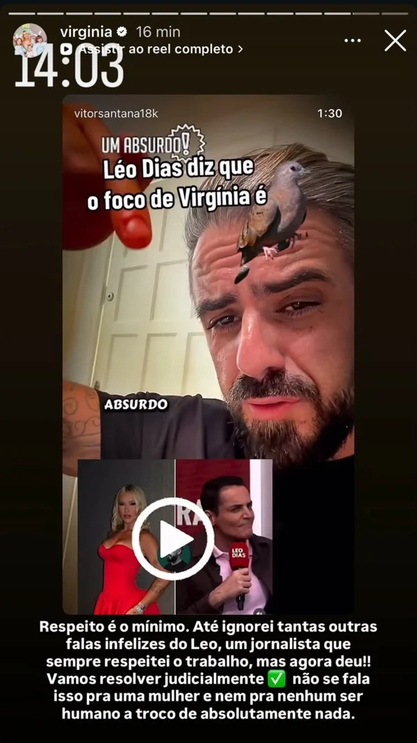 Leo Dias pede desculpas após notificação extrajudicial de Virginia - destaque galeria Leo Dias pede desculpas após notificação extrajudicial de Virginia - destaque galeria