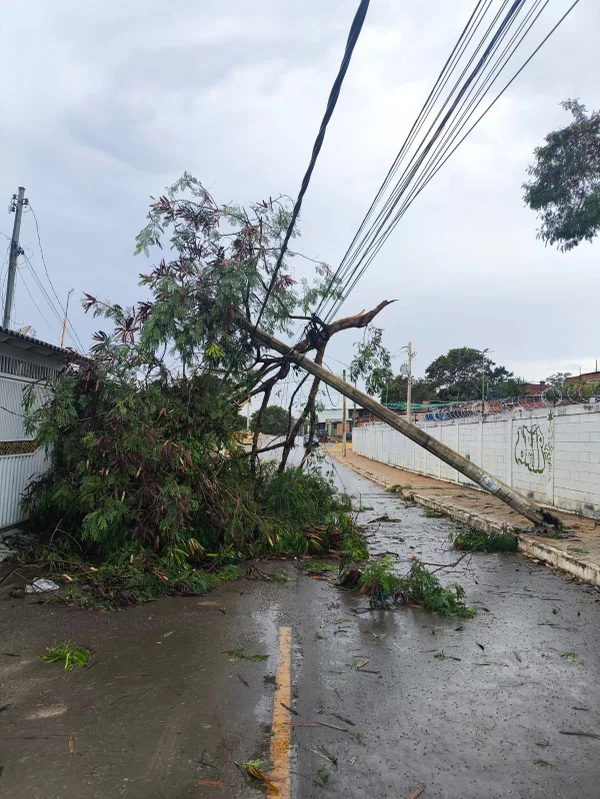 Ventania derruba poste sobre carro e arranca telhado de igreja no Entorno - destaque galeria