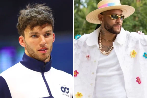 Imagem colorida de piloto Pierre Gasly e Neymar - Metrópoles
