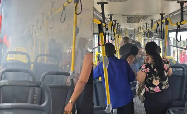 imagem colorida celular explode onibus