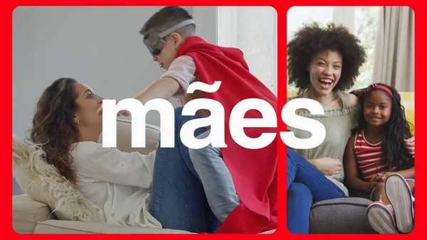 Propaganda das Americanas pro dia das mães, mostrando duas mães com seus filhos - Metrópoles