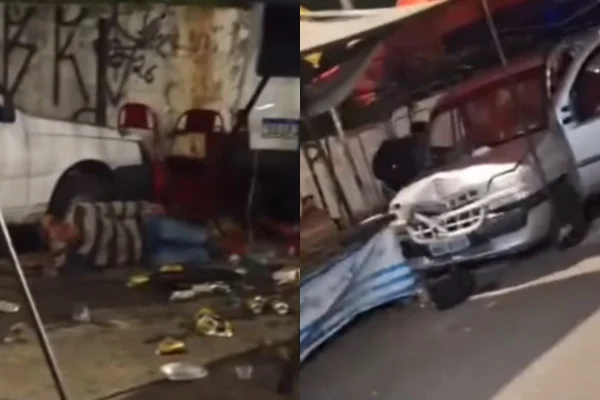 Imagens registradas ao redor da estação Jaraguá, onde motorista perdeu o controle do carro e feriu sete pessoas