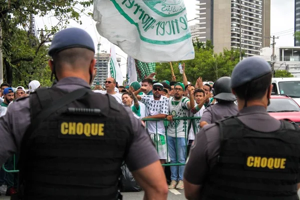 Torcida do Palmeiras em protesto