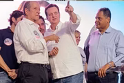 O presidente do PSD, Gilberto Kassab, e o cacique do PL Valdemar Costa Neto