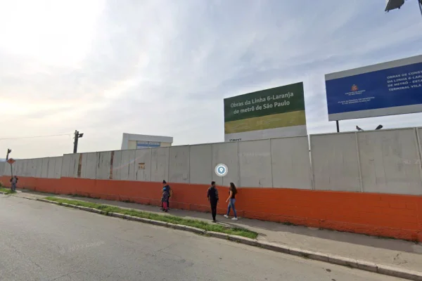 Obras da estação Maristela em maio de 2023