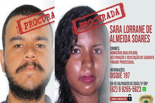 Foto colorida de um homem e mulher procurados pela polícia