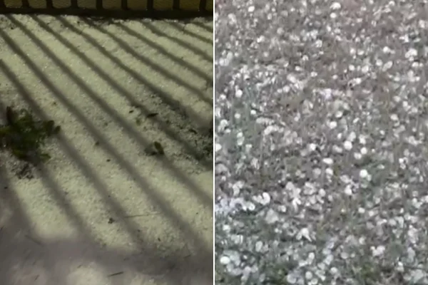 Ruas ficam cobertas de gelo após fortes chuvas de granizo em MG