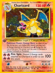 Charizard Shadowless 1ª edição 1999. A carta é tão rara e valiosa pois veio de um lote com defeito na ilustração, que logo foi corrigindo, fazendo que haja pouquíssimas cartas em bom estado como essa no mundo