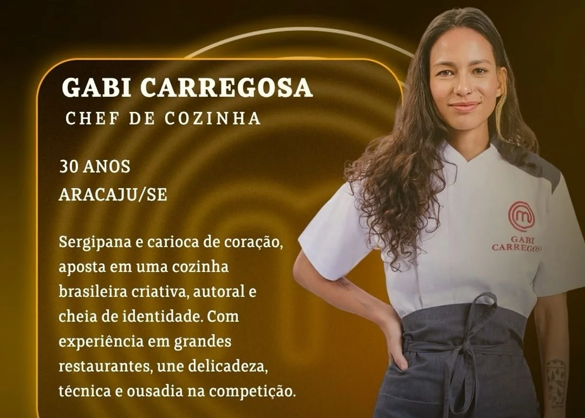 A chef de cozinha Gabi Carregosa está no elenco da nova temporada do MasterChef Profissionais A chef de cozinha Gabi Carregosa está no elenco da nova temporada do MasterChef Profissionais