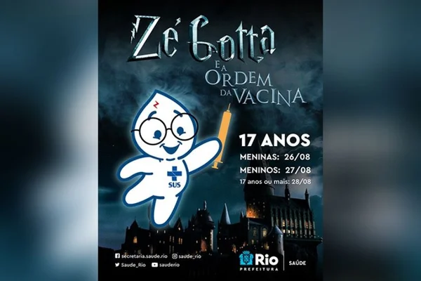 Zé Gotinha se inspira em Harry Potter para atrair jovens em vacinação no RJ