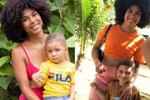 Imagem colorida, Karielle Lima Marques de Souza, 23 anos, e Nicolas Marques Sodré, 6, não resistiram aos ferimentos- Metrópoles