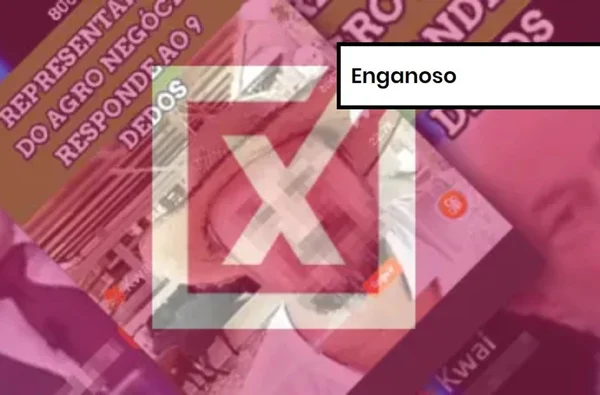 Imagem colorida de postagem enganosa sobre determinação de retirada de produtores de arroz